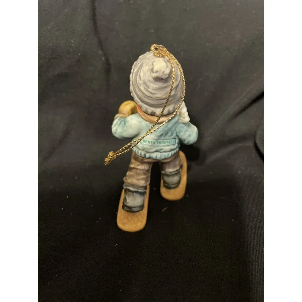 Vintage Studio Hummel Christmas Ornament  1997 Boy w/ Snowshoes On